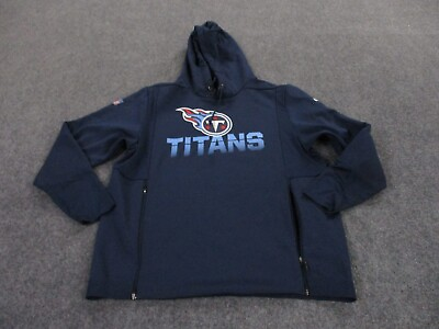 #ad Tennessee Titans Hoodie Sweatshirt Adult L Blue Pullover Dri Fit Nike Logo Mens $19.95