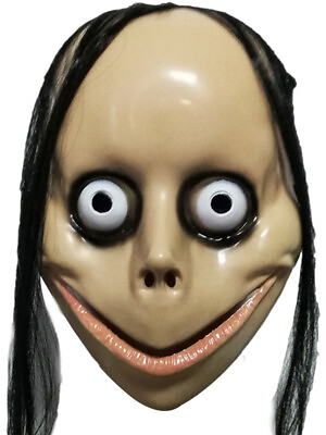 #ad Momo Scary Mask Plastics Horror Mask W Wig Hair Halloween Party Costume $7.08