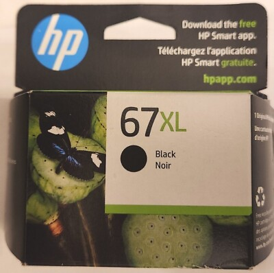 #ad HP 67XL BLACK GENUINE INK CARTRIDGE 3YM57AN#140 BRAND NEW EXP.2025 $24.99