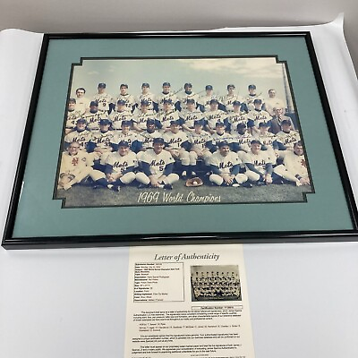 #ad 1969 New York Mets World Series Champs Team Signed 16x20 Photo Nolan Ryan JSA $1999.00