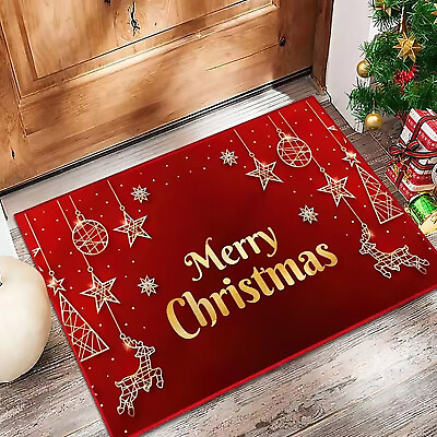 #ad Christmas Day Carpet Super Absorbent Microfiber Kitchen Mat Non Slip Machine $12.05
