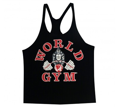 #ad World Gym Tank Top String Mens Gorilla logo vest Stringer W300 $24.95