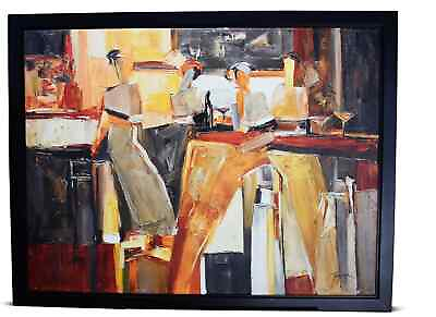 #ad Yuri Tremler Original Abstract Oil of four ladies around kitchen table Painting $599.00