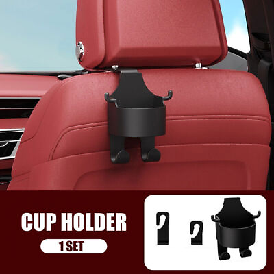 #ad 2 in 1 Auto Car Parts Seat Headrest Hook Hangers Storage Organizer w Cup Holder $6.55