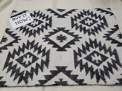 #ad SOUTHWESTERN WOOL MED BLANKET WT. REMNANT PIECE FABRIC NEW TRIBAL $16.99