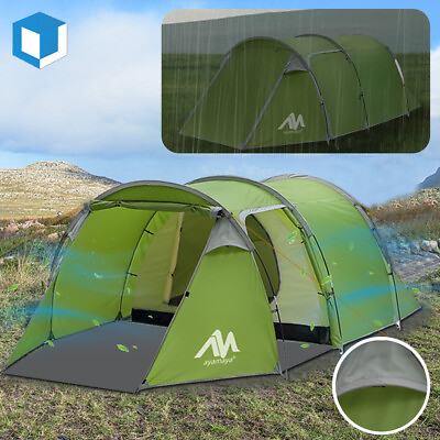 #ad 4 6 Person Instant Tent Outdoor Tunnel Waterproof Family Dome Camping Shelter $99.99