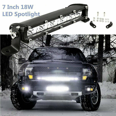 #ad 7inch 18W Spot LED Slim Flood Light Bar Work Lamp Driving Offroad SUV ATV Truck $12.98