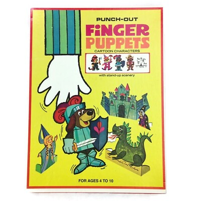 #ad Vintage TeePee Toys Punch Out Cartoon Characters Finger Puppets NEW Unpunched $24.95