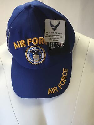 #ad United States Air Force Hat Brand New Snapback Trucker Cap Blue Gold $9.20