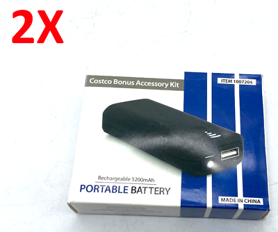 #ad LOT of 2 5200MAh Portable Battery Bank with Flashlight phone and tablet charger $11.00