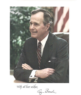 #ad GEORGE BUSH vintage 8quot; x 10quot; color picture from White House $14.99