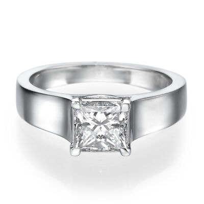 #ad 0.50 CT Ladies Princess Cut Diamond Engagement Ring 950 Platinum F SI1 $2093.80
