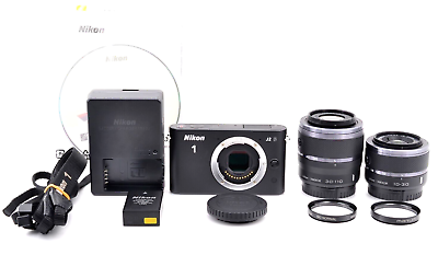 #ad Top Mint Nikon 1 J2 Digital Mirrorless Camera 10 30mm 30 110mm VR Lens 670shots $264.98