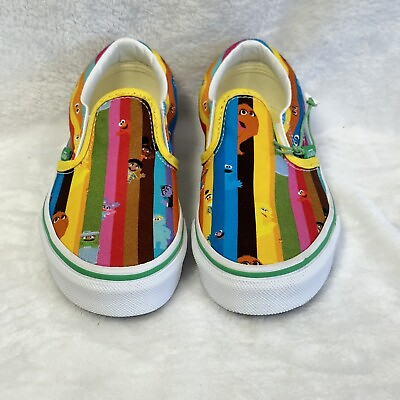 #ad Vans 2023 Sesame Street Workshop Kids Striped Slip on Shoes Size 13 Junior $28.97