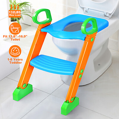 #ad Kids Potty Training Seat with Step Stool Ladder Child Toddler Toilet Kids Gift $26.88