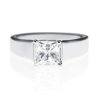 #ad 3 4 CT Ladies Princess Cut Lab Created Diamond Engagement Ring G SI1 14K White G $912.90