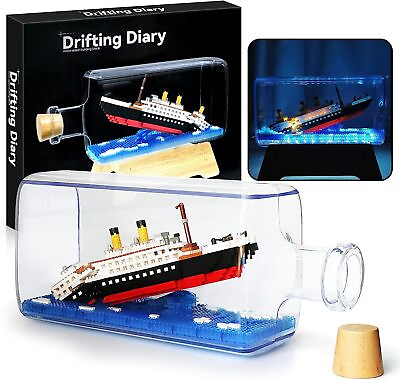 #ad Titanic Ship in a Bottle Building Set with LED Lighting and Display Case 1040PS $99.99