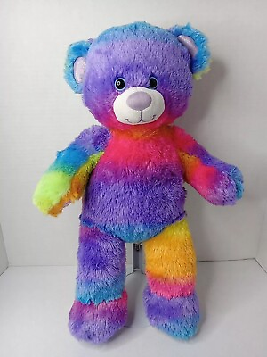 #ad Build A Bear Rainbow Tie Dye Teddy Bear Plush Stuffed 16quot; Sparkle Ears Feet Nose $9.99