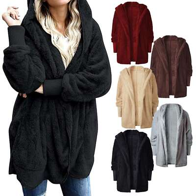 #ad Plus Size Womens Ladies Fleece Hoodie Coat Winter Warm Fluffy Jacket Outwear US $16.92