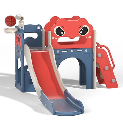 #ad 7 in1 Kids Slide Climber Set Outdoor Indoor Backyard Playground for Toddler Gift $179.99