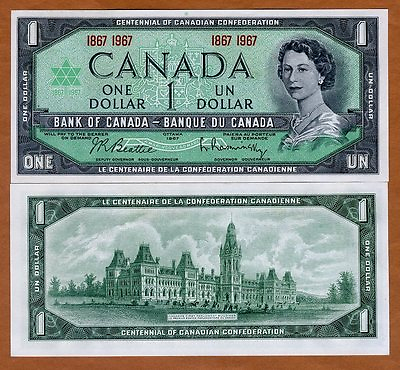 #ad #ad Canada $1 1967 P 84a QEII aUNC Commemorative $5.57