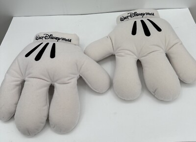 #ad Disney Parks Disneyland Resort Mickey Mouse Gloves Plush Hand Costume White $18.99