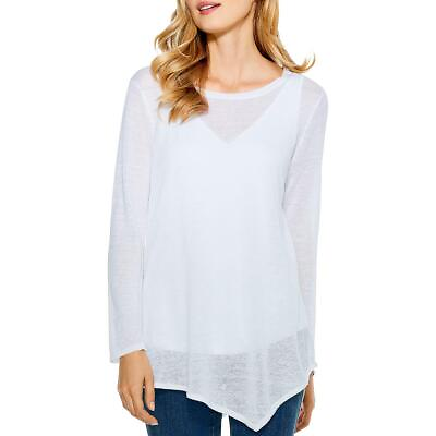 #ad Nic Zoe Womens Scoop neck Light Linen T Shirt Shirt BHFO 8218 $11.99