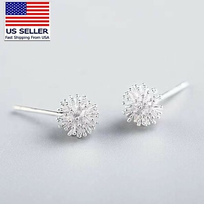 #ad Fashion Women 925 Sterling Silver Jewelry Earrings Stud Dandelion Flowers 1060 $6.99