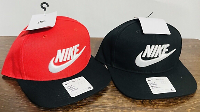 #ad Nike Kids Flat Brim Hat 4 7 Black Red One Size 🧢🖤❤️ $49.99
