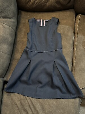 #ad NWT Girl#x27;s IZOD Approved Schoolwear School Uniform Dress Blue Sz 7R $12.00