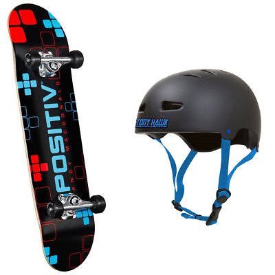 #ad Powell Peralta Manufactured Positiv Skateboard Complete with Tony Hawk Helmet $44.95