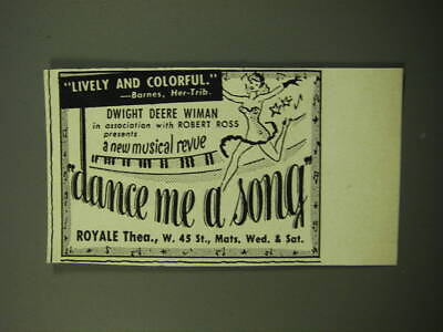 #ad 1950 Dance me a Song Musical Revue Advertisement Lively and Colorful $19.99