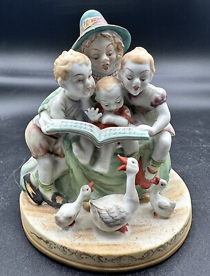 #ad Vintage Mother Goose amp; Children Porcelain Hand Painted Shafford Crazy Eyelashes $16.00