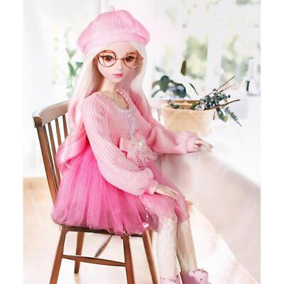 #ad Lovely Princess Sweater Dress w Stockings Pink 3 Doll Accessories $19.22