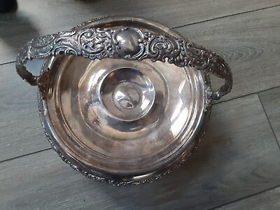 #ad Vtg 8quot; Diameter Silverplate Eureka Silver Co. Bowl with Handle See Pictures #U $8.15