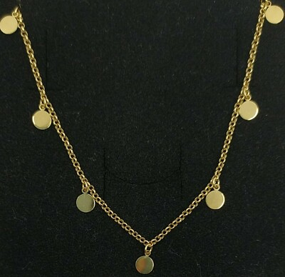 #ad Necklace Gold 18k 750 Mls . Chain Solid With 10 Chapitas Round $555.27