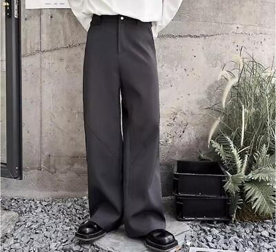 #ad Men#x27;s Fashion Casual Loose Pure Color Suit Pants Youth Trousers Wide leg pants $44.12