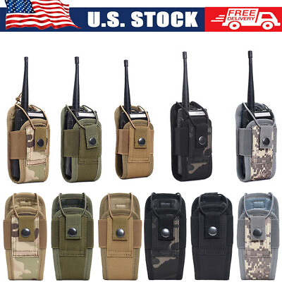 #ad Tactical Molle Radio Pouch Walkie Talkie Waist Bag Holder Pocket Holster Outdoor $7.92
