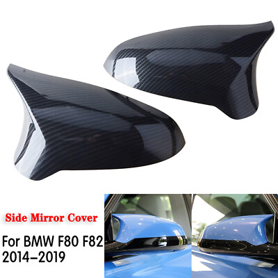 #ad FOR 2015 2019 BMW F82 M4 PERFORMANCE STYLE CARBON FIBER SIDE MIRROR COVER CAPS $45.99