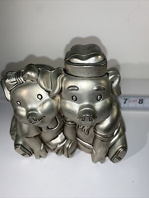 #ad Vintage Two Pigs Piggy Bank Coin Bank $40.00