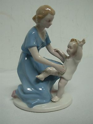 #ad VINTAGE GERMAN CARL SCHEIDIG MOTHER with PLAYFUL CHILD FIGURINE 5 7 8quot; $75.00