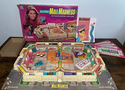 #ad Vintage Milton Bradley Electronic Mall Madness Board Game 1989 99% Complete Desc $159.99
