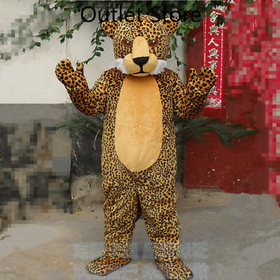#ad Halloween Cartoon Brown Leopard Cosplay Mascot Costume Party Game Dress Xmas $274.88