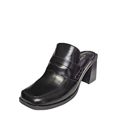 #ad Seychelles Anthropologie Brand Kami Black Block Heel Loafer Mules Size 8.5 New $36.00