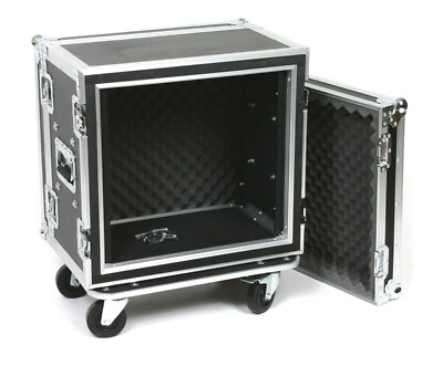 #ad 10 SPACE 12quot; DEEP RACK MOUNT ATA SHOCK EFFECTS ROAD RACK FLIGHT CASE w CASTERS $604.99