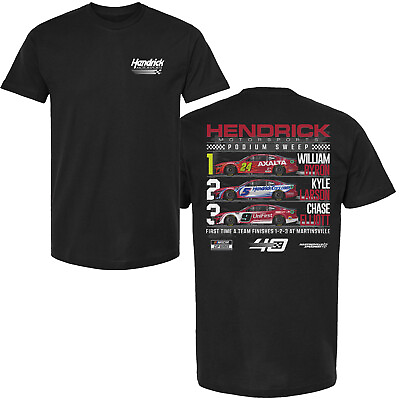 #ad Hendrick Motorsports 2024 Martinsville Checkered Flag 1 2 3 Sweep T Shirt $26.95