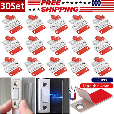 #ad Ultra thin Invisible Punch Free Strong Magnetic Door Cabinet Closer Stoppers Lot $16.94