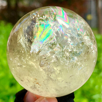#ad 175G Natural Rainbow Citrine Quartz Crystal Sphere Mineral Energy Healing Ball $165.60