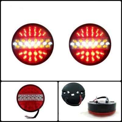 #ad Pair 12v Led Trailer Lights Rear 4 Function Lamps Stop Tail Indicator Truck GBP 19.85