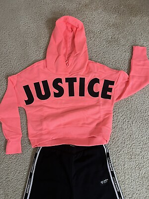 #ad NWT JUSTICE girls Hoodie sweatsuit set. Size M 10 $27.85